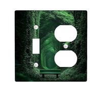 Nature-Inspired Light Switch Cover Plates/Outlet Covers, Lush Forest Pathway for Home Decor, Eco-Friendly Wall Plates, Standard Size Toggle Duplex