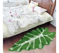Nature-Inspired Monstera Bath Mat Ultras Absorbent Non-Slip Washable Tropical Green Leaf Bathroom Rug Polyester Microfiber Shower Floor Mat 19.6x39.4 Inches