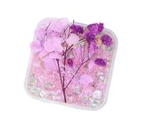 Nature Inspired Resin Floral Display with Mixed Stones Pearls and Beads Dried Flower Glass Bead Indoor Decors Preserved Flower Arrangement with Beads