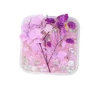 Nature Inspired Resin Floral Display with Mixed Stones Pearls and Beads Dried Flower Glass Bead Indoor Decors Miniature Dried Flower Arrangement for Home