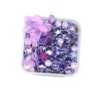 Nature Inspired Resin Floral Display with Mixed Stones Pearls and Beads Dried Flower Glass Bead Indoor Decors Preserved Flower Arrangement with Beads