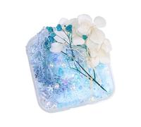 Nature Inspired Resin Floral Display with Mixed Stones Pearls and Beads Dried Flower Glass Bead Indoor Decors Miniature Dried Flower Arrangement for Home