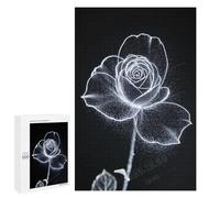 Nature-Inspired Rose Puzzle 1000 Piece Wooden Jigsaw - Stunning Botanical Art, Brain-Boosting and Calming Puzzle for Adults, Finished Size 30 x 20 Inches