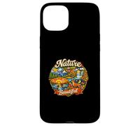 Nature Is Beautiful Wilderness Mountain Lake Deer Loon Retr Case for iPhone 15 Plus