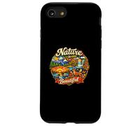 Nature Is Beautiful Wilderness Mountain Lake Deer Loon Retr Case for iPhone SE (2020) / 7/8