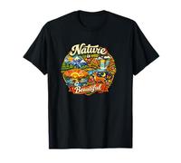 Nature is Beautiful Wilderness Mountain Lake Deer Loon RETR T-Shirt