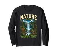 Nature is My Joy - Waterfall Forest Adventure Design Long Sleeve T-Shirt