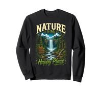 Nature Is My Joy - Waterfall Forest Adventure Design Sweatshirt