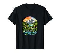 Nature is My Playground Camping Mountain Badge T-Shirt
