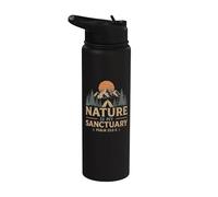 Nature is My Sanctuary Psalm 23 2 3 Camping Stainless Steel Insulated Water Bottle
