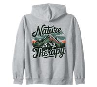 Nature Is My Therapy Hiking Camping Mountain Adventure Quote Zip Hoodie
