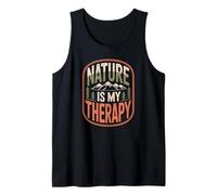 Nature is My Therapy Hiking Camping Mountain Adventure Tank Top