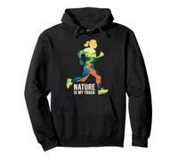 Nature Is My Track Runner Design - Trail Running Graphic Pullover Hoodie