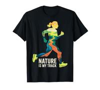 Nature is My Track Runner Design - Trail Running Graphic T-Shirt