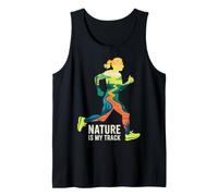 Nature is My Track Runner Design - Trail Running Graphic Tank Top