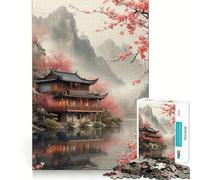 Nature Japanese House 1000 Piece Jigsaw Puzzles for Adults Jigsaw Brain Play Relax Mind Sharp Edge Premium Gift (38x26cm)