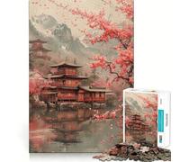 Nature Japanese House 1000 Piece Jigsaw Puzzles for Adults Jigsaw Brain Skill Warm Time Exact Edge (38x52cm)