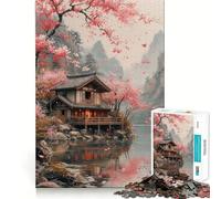 Nature Japanese House 1000 Pieces Jigsaw Puzzles for Adults Clear Logic Toy Relaxing Fun Perfect Cut Elegant Gift (38x52cm)
