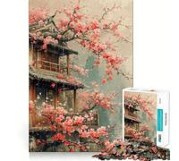 Nature Japanese House Adult Jigsaw Puzzles 1000 Pieces Mind Exercise Toy Calming Play Design Assembly Amazing Present (50x75cm)