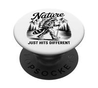 Nature Just Hits Different - Funny Raccoon Hiking Lover PopSockets Adhesive PopGrip