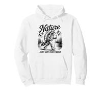 Nature Just Hits Different - Funny Raccoon Hiking Lover Pullover Hoodie