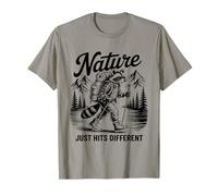Nature Just Hits Different - Funny Raccoon Hiking Lover T-Shirt