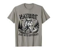 Nature Just Hits Different Raccoon Hiking T-Shirt