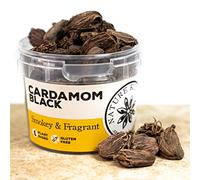 Nature Kitchen Black Cardamom Pods 30g Smoky Whole Spice in Airtight Stackable Pot, Gluten Free Vegan Seasoning for Curries Chai Rice Stews Baking and Gourmet Cooking