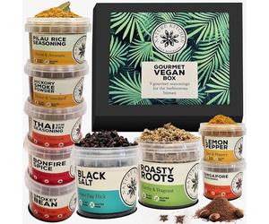 Nature Kitchen Vegan Gourmet Seasoning Mix Gift Set. 9x Gluten-Free Herbs and Spices for Cooking Pizza, Bean, Burgers, Humous, Tofu, Stir Fry Recipes and More