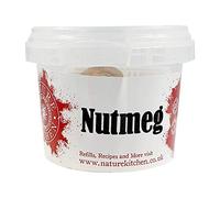 Nature Kitchen Whole Nutmeg 24 Nuts Pot Aromatic Spice, Gluten Free, Vegan Friendly, Warm Sweet Flavour for Baking, Desserts, Sauces, Curries, Marinades, Frying, Grilling and Everyday Cooking