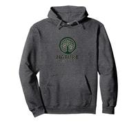 Nature Knows Best Tree of Life Eco Wisdom Logo Pullover Hoodie, Adult Unisex, Dark Heather Grey, S