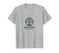 Nature Knows Best Tree of Life Eco Wisdom Logo T-Shirt, Men, Heather Grey, XXL