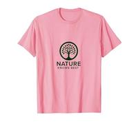 Nature Knows Best Tree of Life Eco Wisdom Logo T-Shirt, Men, Pink, L