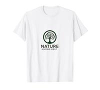 Nature Knows Best Tree of Life Eco Wisdom Logo T-Shirt, Men, White, L