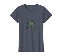 Nature Knows Best Tree of Life Eco Wisdom Logo T-Shirt, Women, Heather Blue, Medium