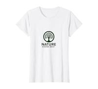 Nature Knows Best Tree of Life Eco Wisdom Logo T-Shirt, Women, White, XS