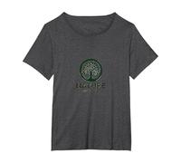 Nature Knows Best Tree of Life Eco Wisdom Logo T-Shirt, Women's Plus, Dark Heather Grey, 5X