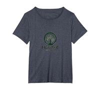 Nature Knows Best Tree of Life Eco Wisdom Logo T-Shirt, Women's Plus, Heather Blue, 3X