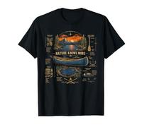 Nature Knows More Mountain Lake Canoe Value Graphic T-Shirt