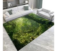 Nature Landscape Area Rugs Green Forest Washable Rug 140 X 200 Cm Non-Slip Soft Accent Carpet For Living Room Bedroom Home Office Kitchen Decor,120 X 170 Cm