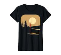 Nature Landscape Beautiful Abstract Wilderness Lonely Trees Value Graphic T-Shirt, Women, Black, M