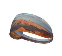 Nature Landscape Print Sports Headbands For Men Women, Moisture Wicking Sweat Band Elastic Wide Hair Bands,For Running, Cycling, Basketball, Gym Exercise, Football