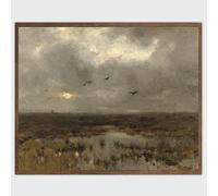 Nature Landscape Prints Wall Art Vintage Landscape Art Prints Moody Landscape Paintings for Office Home Decor Sea Beach Landscape Posters Prints Canvas Painting for Bathroom Decor 16x20inch No Frame