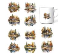 Nature Landscape Sticker - Japanese Paper Nature Landscape Decal,Decorative Art Crafts Supplies, Multifunctional Self-Adhesive Planner Decoration for Journaling