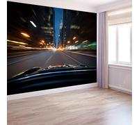 Nature Landscape Wallpaper Mural Cityscape at Night Wall Mural, 450 x 280 cm Tapestry for Home Office Dorm Indoor and Outdoor Decoration