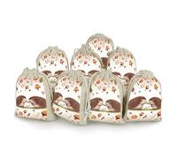 Nature Lovely Hedgehog Lovers 8 PCS Muslin Bags with Drawstring Sachet Bags Empty Small Cotton Drawstring Bag Muslin Reusable & Washable Cotton Bag for Herb Spice Candy Soap Jewelry Wedding Gift Pouch