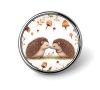 Nature Lovely Hedgehog Lovers Button Pin,exquisite Round Badge Custom Badge Pins Kit Funny Gifts for Couples, Friends, Clothing Accessories, 3 Styles