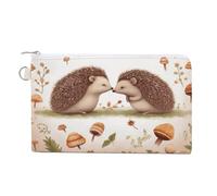 Nature Lovely Hedgehog Lovers Coin Purse with Zipper Coin Wallet Coin Pouch Canvas Change Purse Pouch Zero Wallet Coin Bag