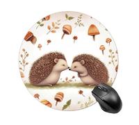 Nature Lovely Hedgehog Lovers Gaming Mouse Pad Funny Mousepad with Non-Slip Rubber Base Cute Mouse Pads for Desk for Women Small Portable Mouse Mat for Laptop Mini Computer Mousepads 7.8x7.8 Inches