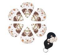 Nature Lovely Hedgehog Lovers Guitar Picks 6 Pack 3 Different Thickness Celluloid Guitar Plectrums with Guitar Pick Holder Personalized Guitar Pick for Acoustic Guitar, Electric Guitar, Bass, Ukulele